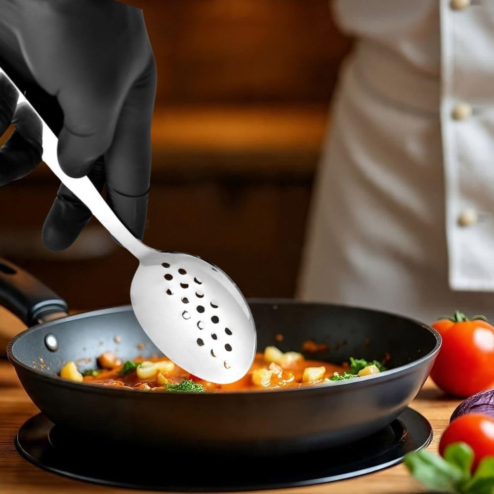 F&F Kunz Perforated Spoon | 18/10 Stainless Steel Plating 9 Inch Basting Quenell