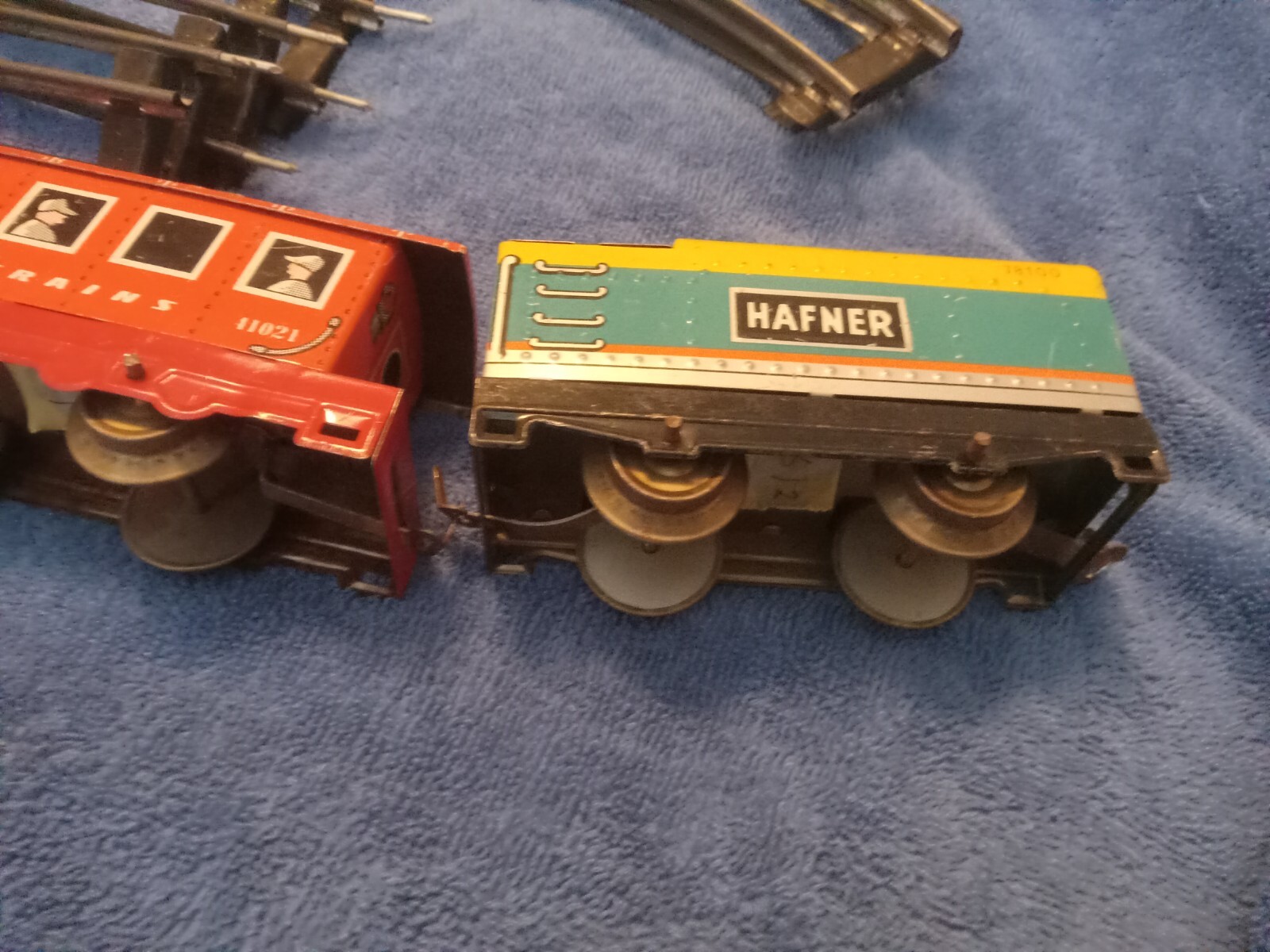 VTG 50s Hafner Tin Toy Train Set 115041 – Working with Track And Box