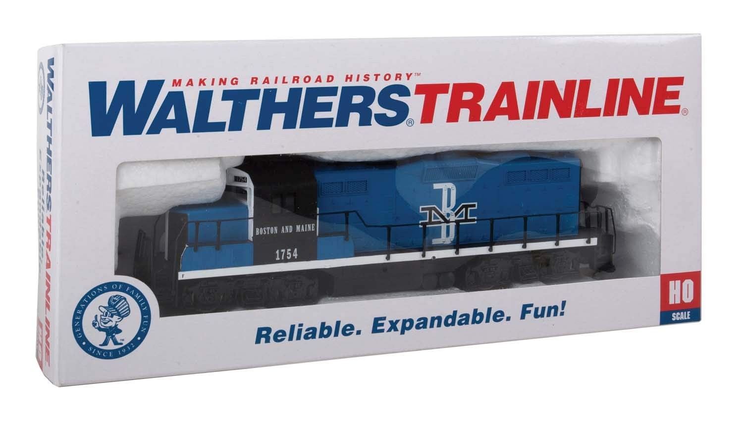 Walthers Trainline EMD GP9M-Standard DC-Boston Maine 1754 Blue, Black, White…