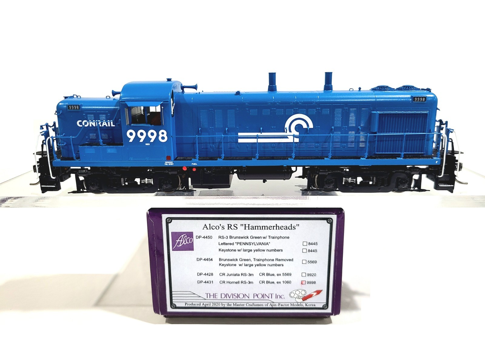 Division Point CR RS-3m Conrail Hornell #9998 HO Brass Model #DP-4431