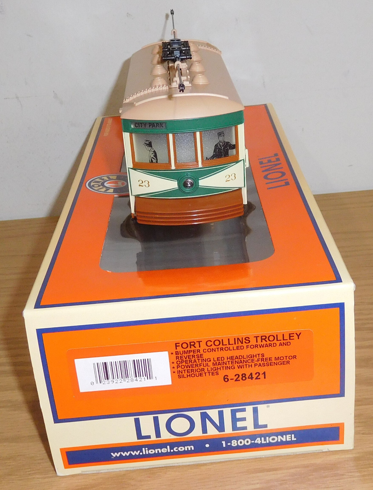 LIONEL 28421 LCCA SACRAMENTO CONVENTION TROLLEY CAR #23 O GAUGE TRAIN MOTORIZED