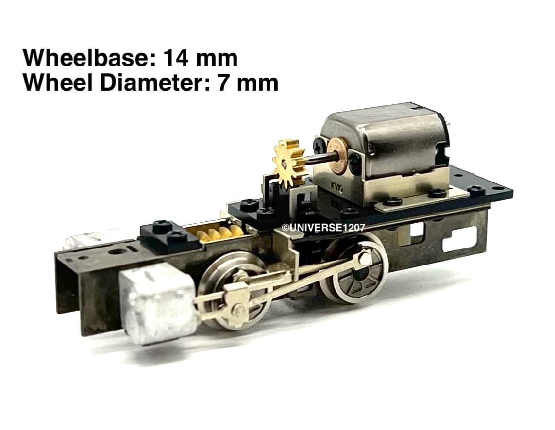 N/HOn30/HOe/009 Scale Aru 0-4-0 Steam Locomotive Power Drive Chassis 14mm/7mm