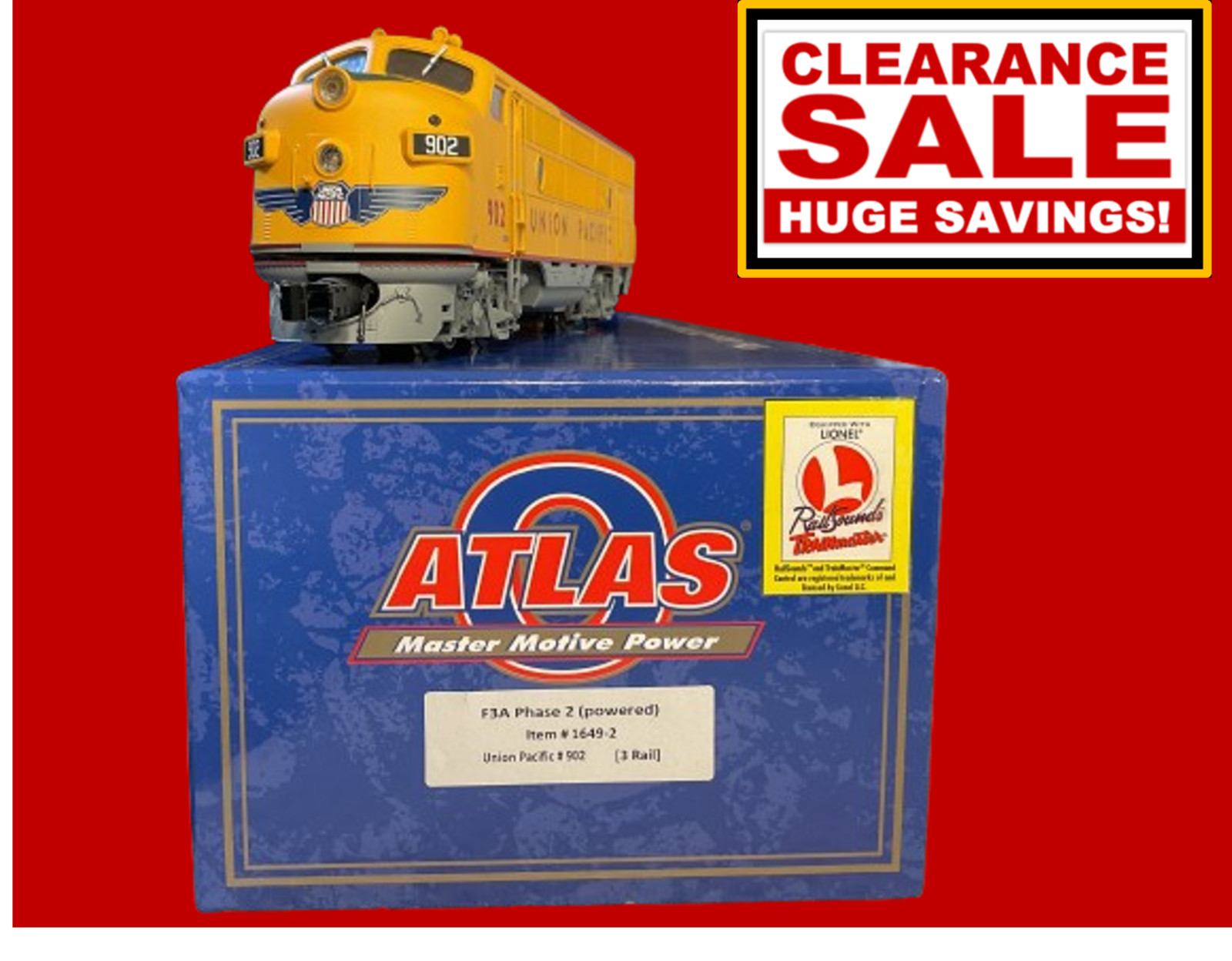 ATLAS O SCALE UNION PACIFIC F3 PHASE II POWERED A & B (BOTH) TMCC RAISOUNDS LNC8