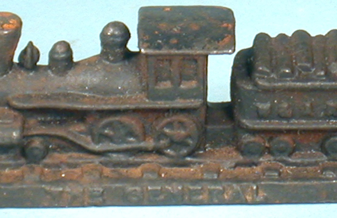 1950s The General Train Paperweight Steam Locomotive Buster Keaton Cast Iron