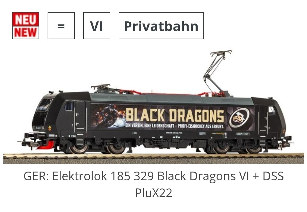Piko BR 185 Black Dragons Electric Locomotive 57877 HO Scale DCC Ready