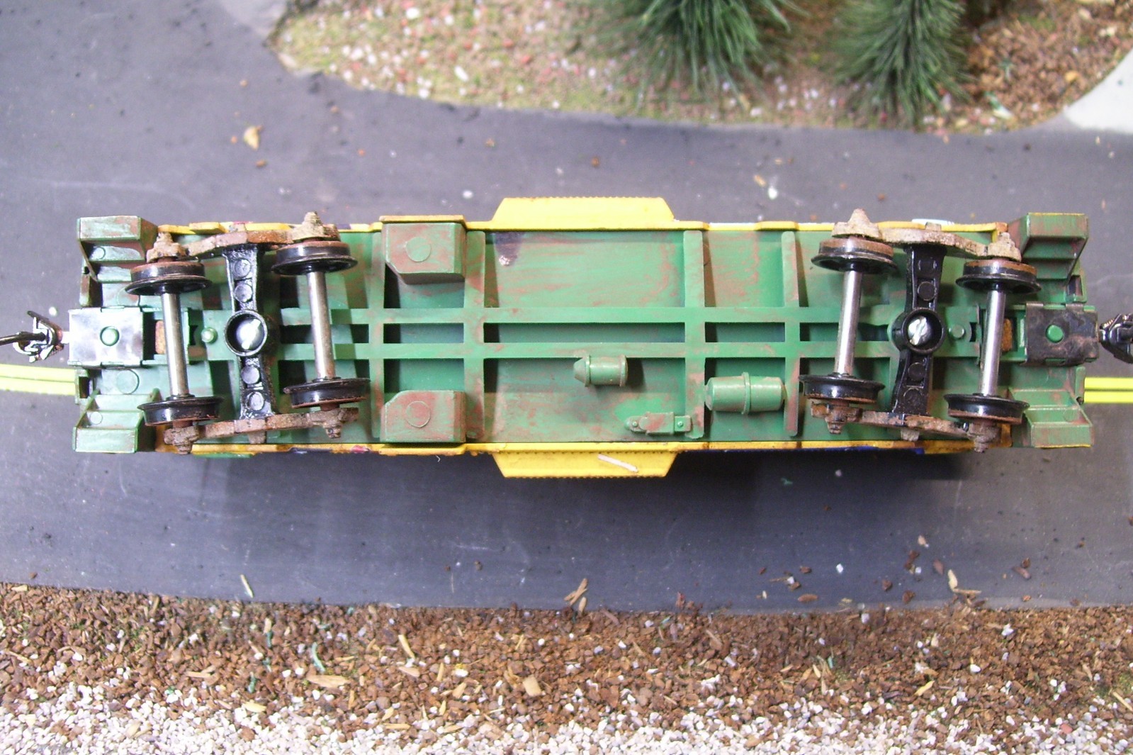 Custom Athearn Chicago &Northwestern bay window caboose.
