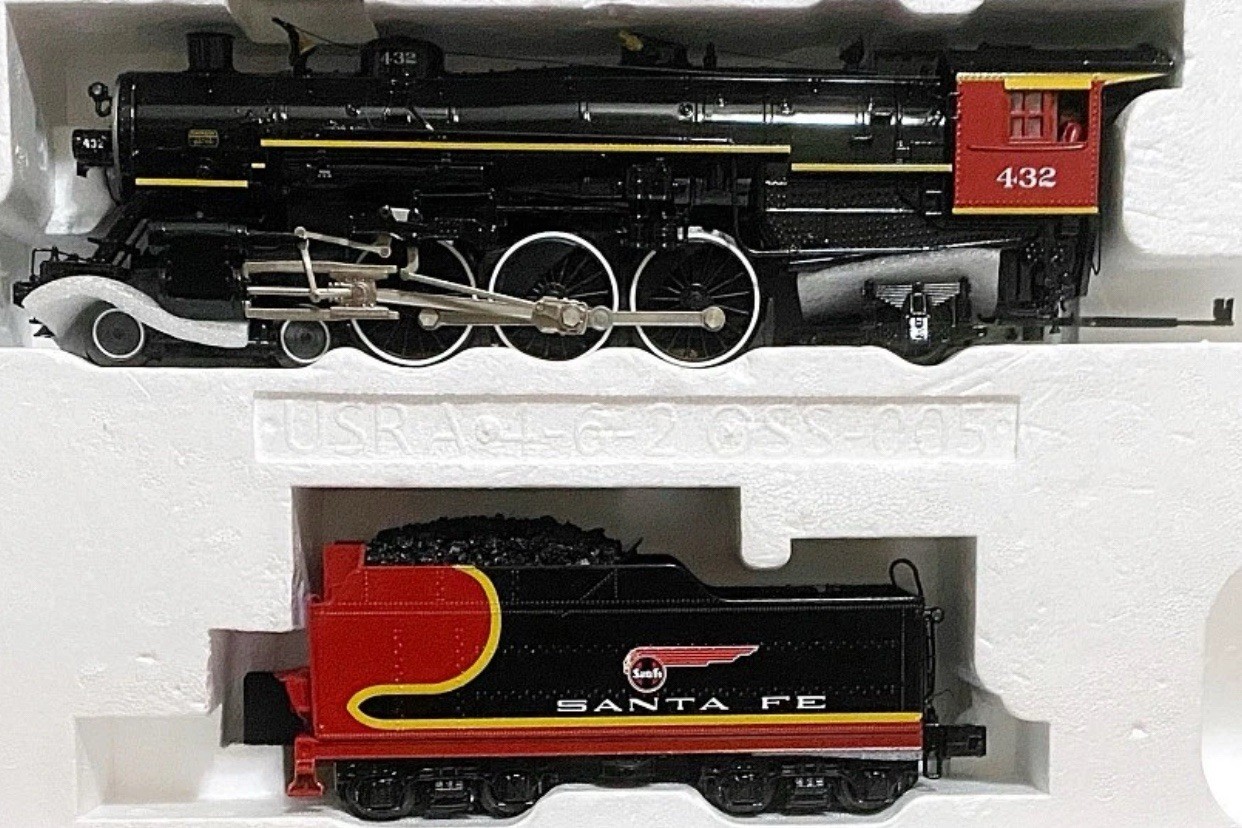 MTH PREMIER SANTA FE (BLACK BONNET) 4-6-2 STEAM ENGINE PS3! 20-3825-1 O SCALE