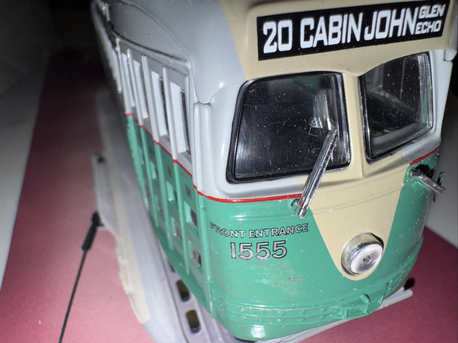 O Scale Corgi St. Louis PCC Unpowered DC Transit Cabin John/Glen Echo #1555