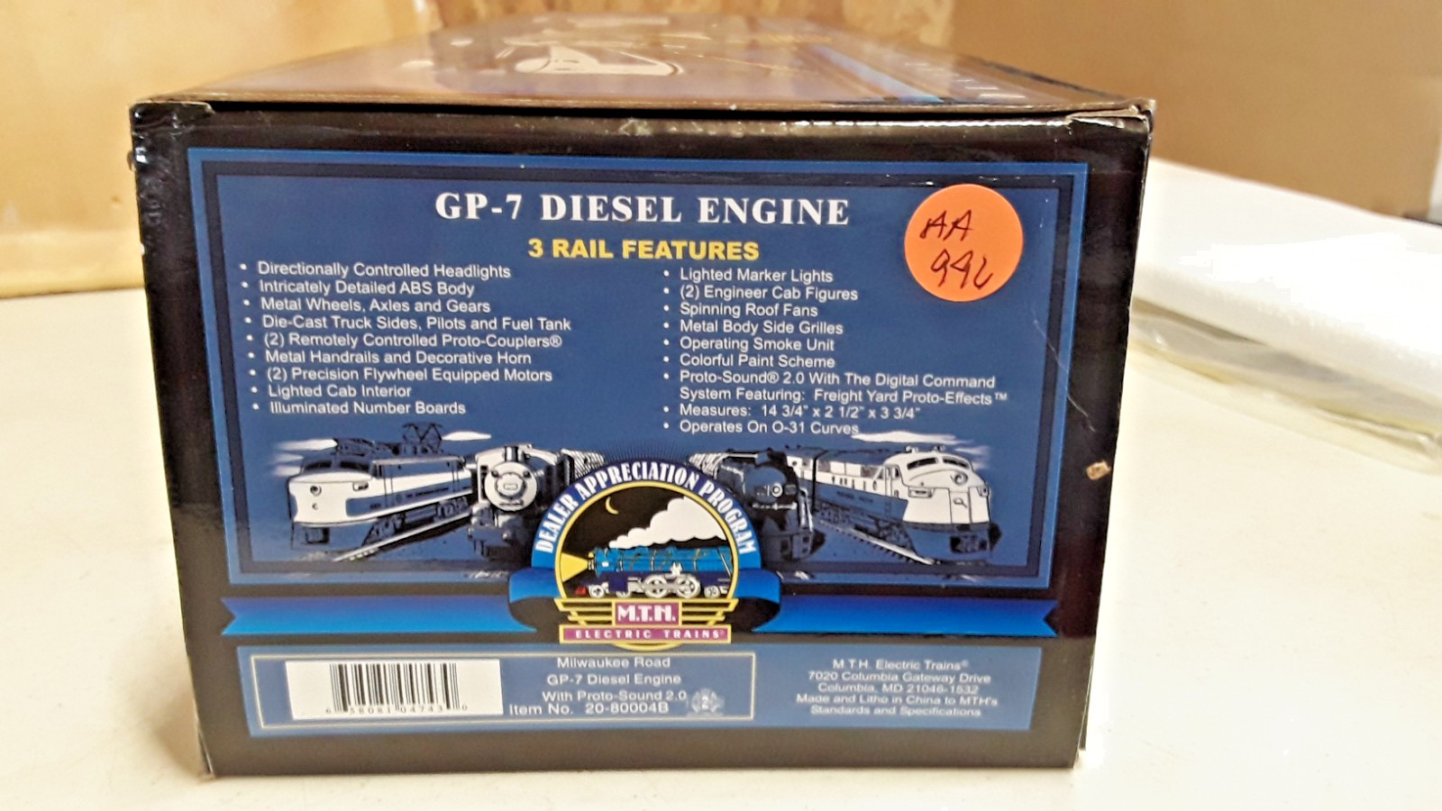 MTH Dealer Appreciation Program GP-7 Diesel Engine Powered w/Smoke & Sound (996