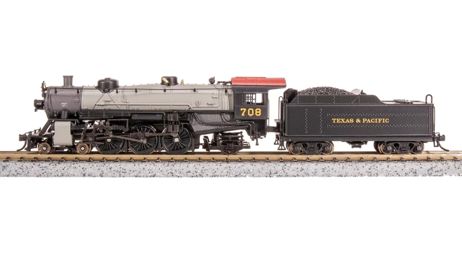 BROADWAY LIMITED #8010 N LIGHT PACIFIC 4-6-2 T&P 708 GRAY BOILER, PARAGON4 SOUND