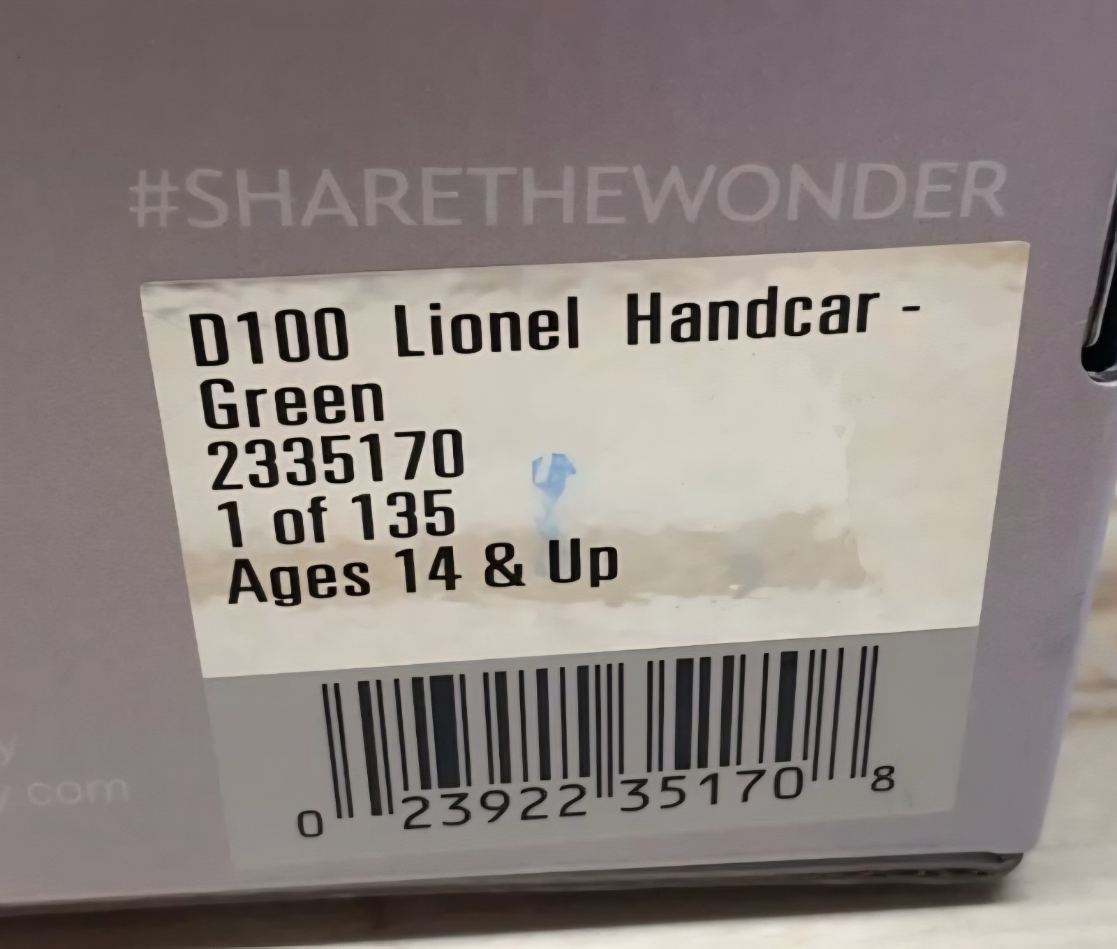 Lionel NYCC 2023 D23 DISNEY 100 YRS GREEN Mickey Minnie Handcar only 135 NEW/OB