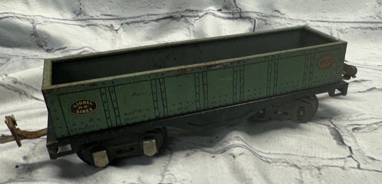 Vintage Lionel Lines Prewar No. 512 Green Gondola Standard Gauge Tinplate Train