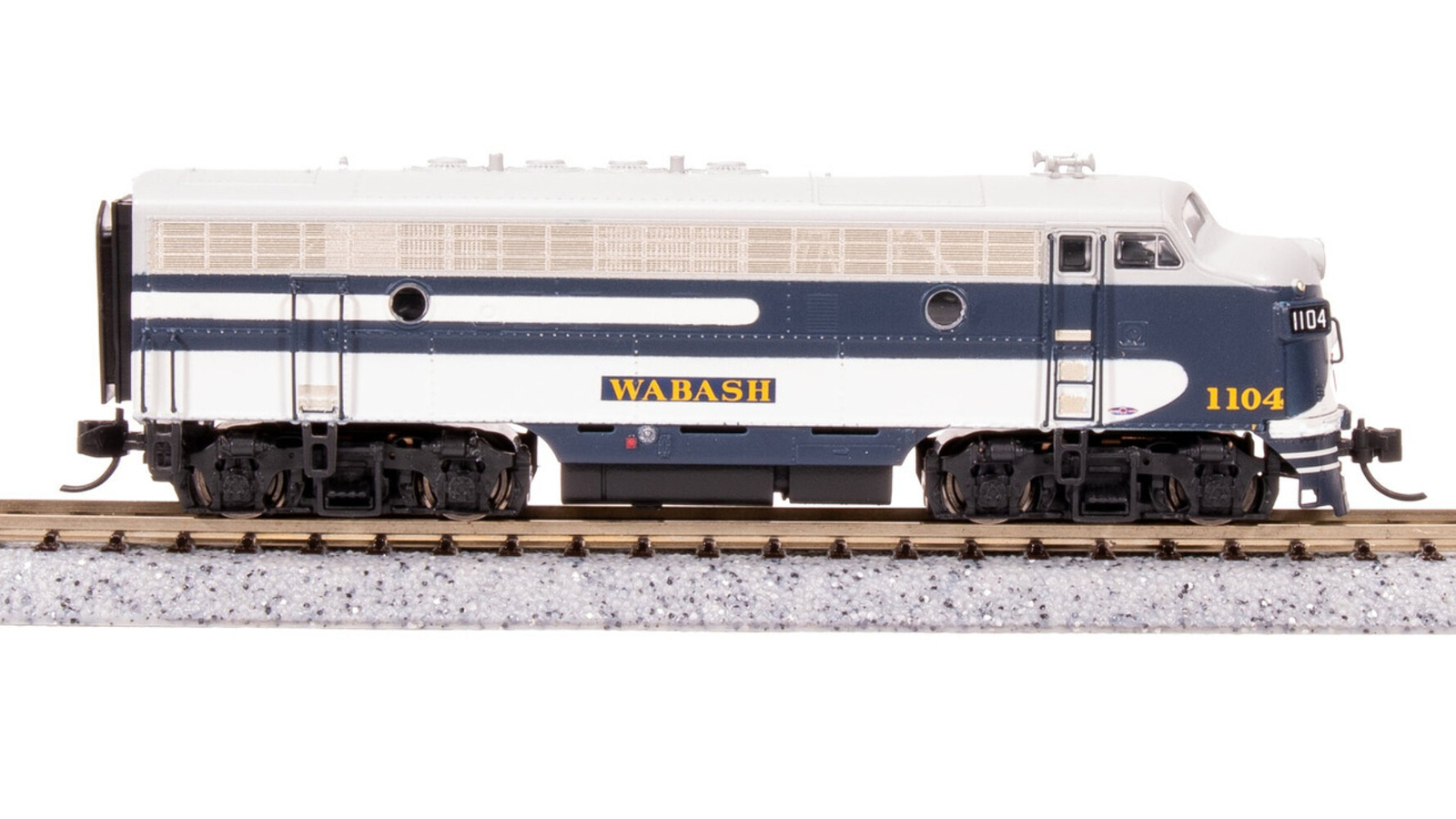 Broadway Limited 7785 N Scale WAB EMD F7A As-Delivered Diesel Locomotive #1104A