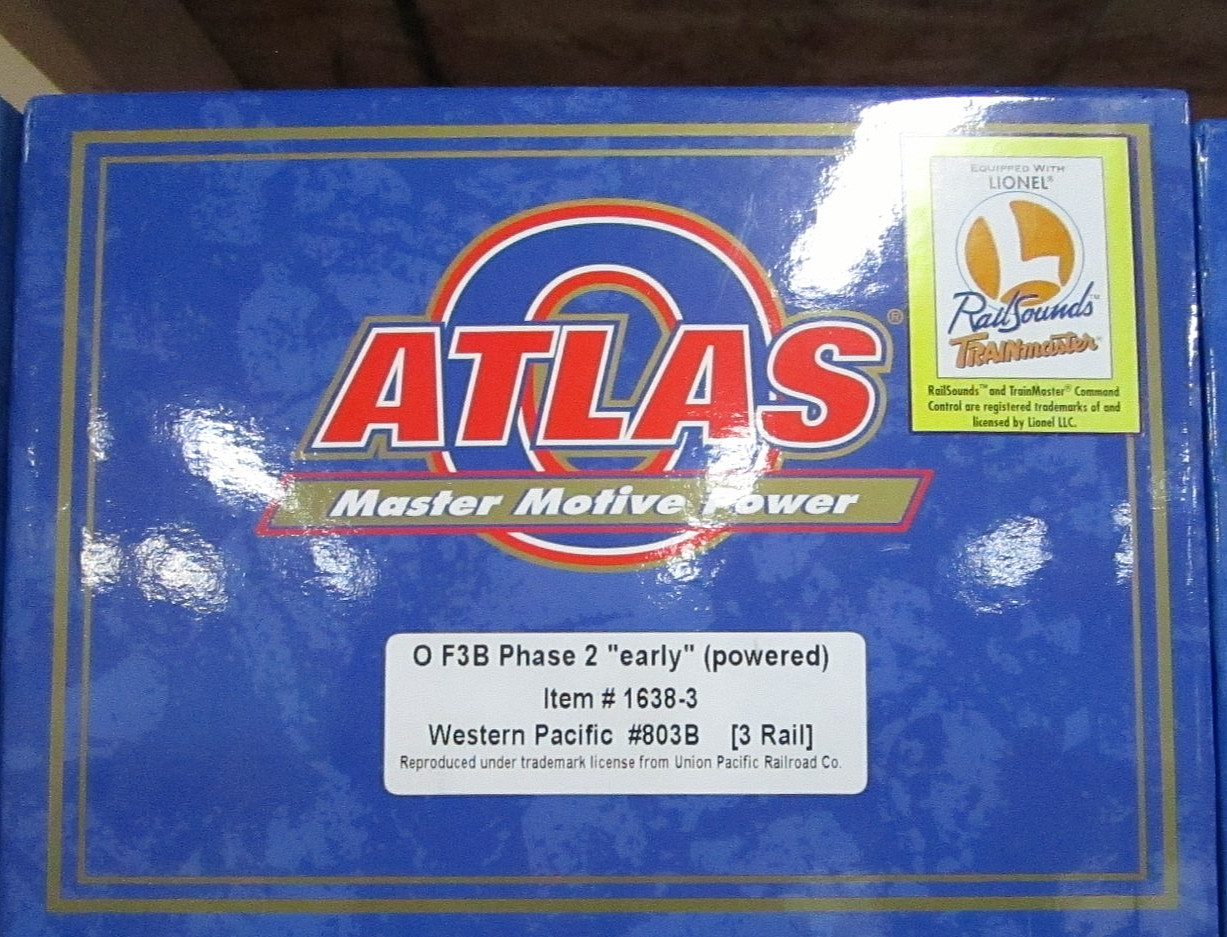 Atlas O 3 rail F3 PH2 ‘early’ ABBA Set Western Pacific ALL POWERED PS2 #803..LN