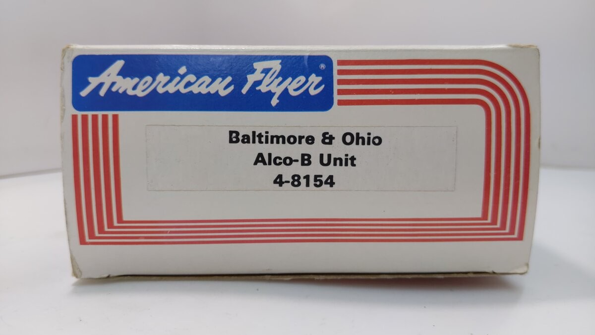 American Flyer 4-8154 S B&O Alco B Unit Non-Powered Diesel Locomotive LN/Box