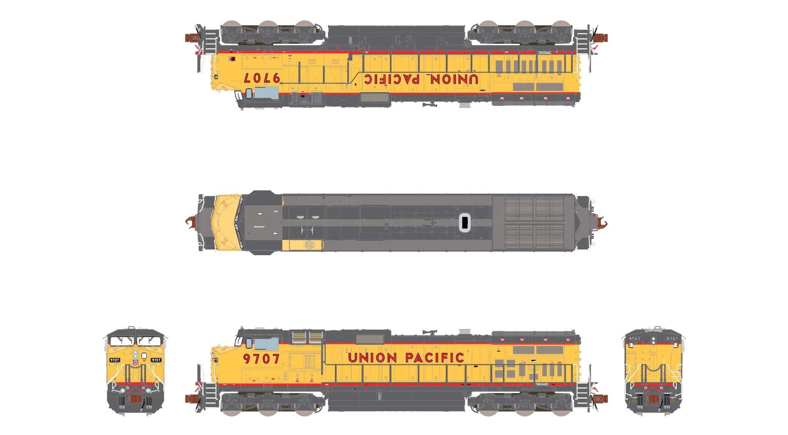 ScaleTrains Rivet 38729 N Scale GE DASH 9 Diesel Union Pacific UP 9723 DCC & Sou