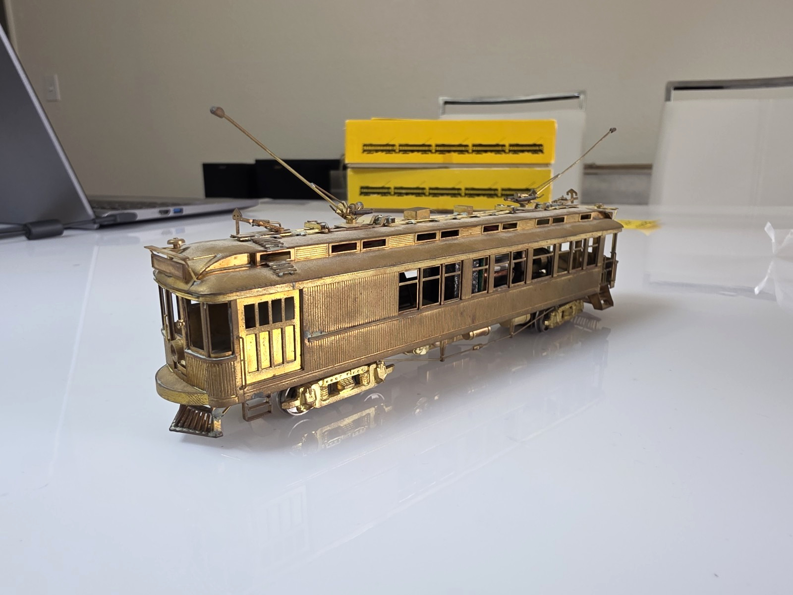 E.Suydam & Co. HO Brass Wood Interurban Coach Combine Powered. Made in JAPAN