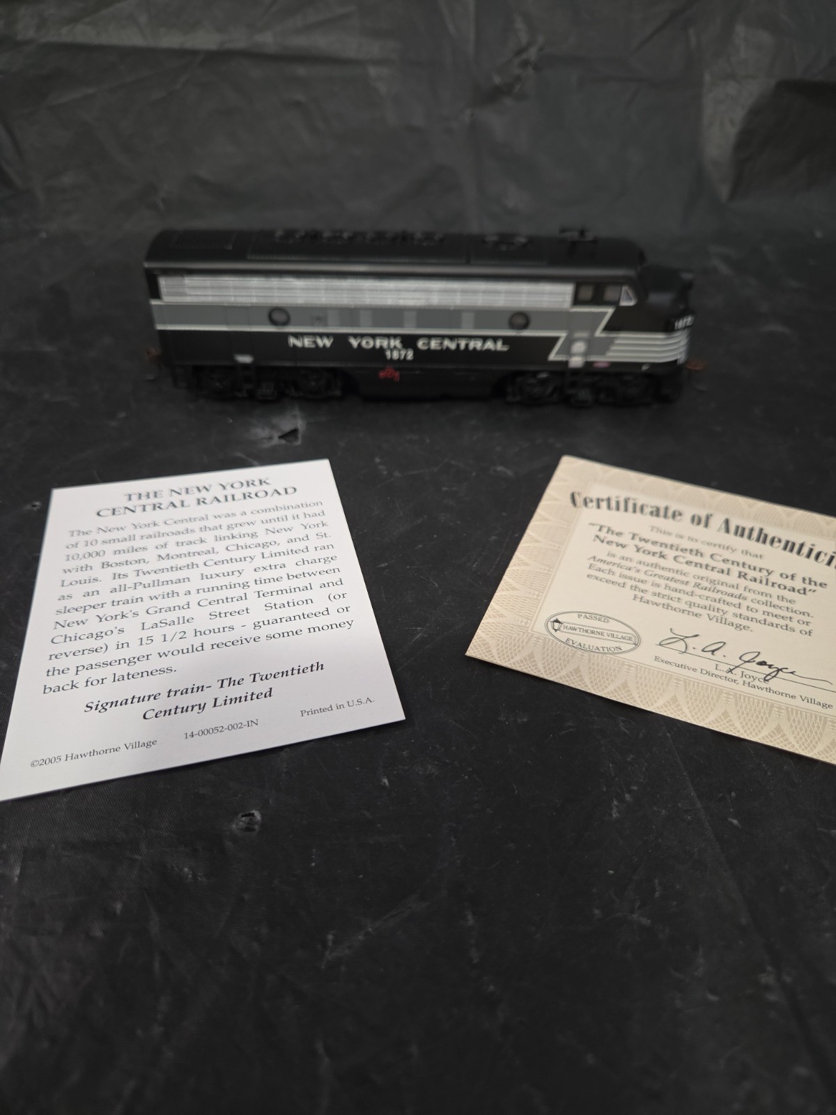 Hawthorne Village train locomotive NEW YORK CENTRAL 1872