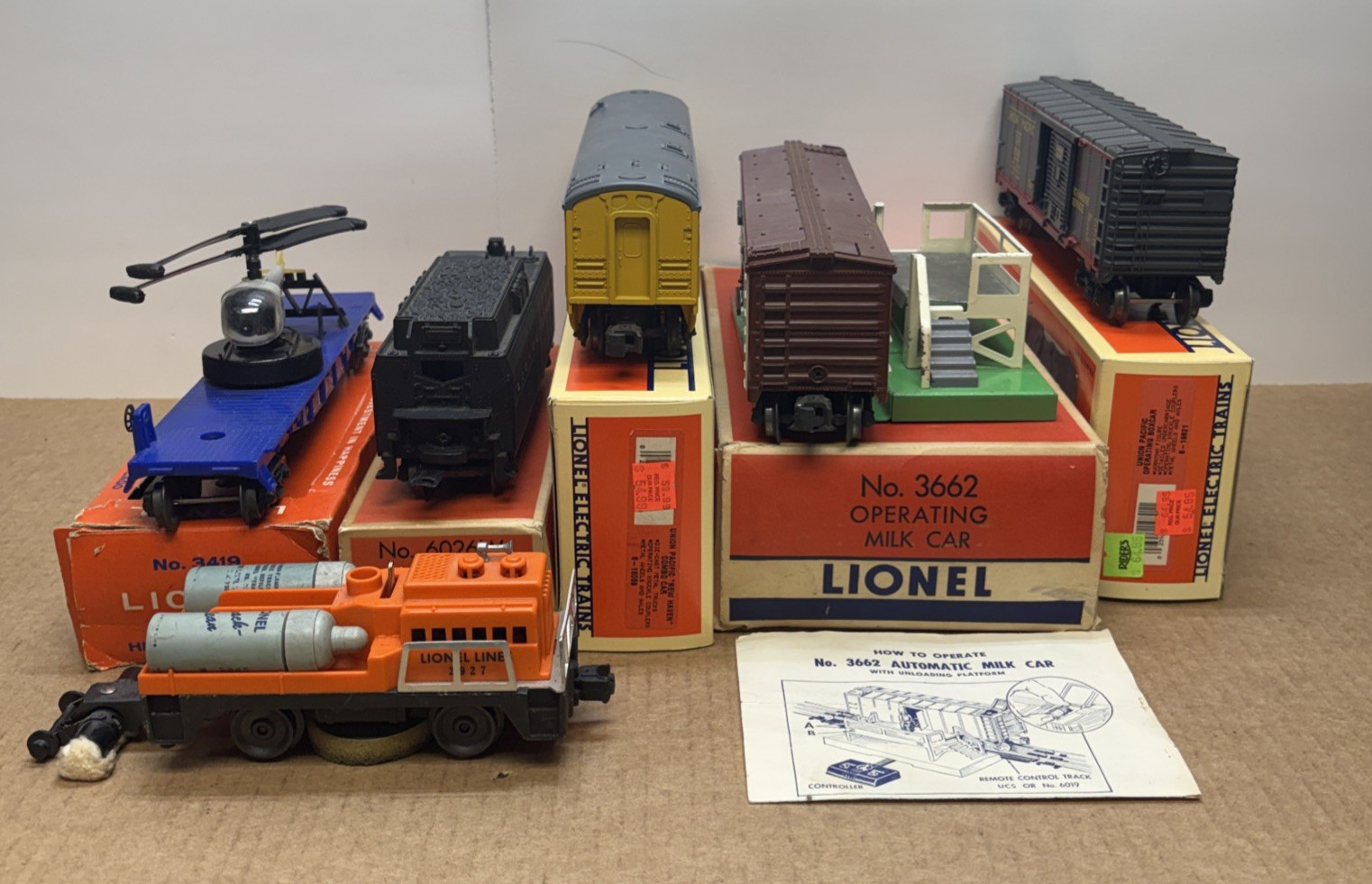 Vintage Lionel O Gauge Electric Trains Union Pacific Vintage Train Car Set