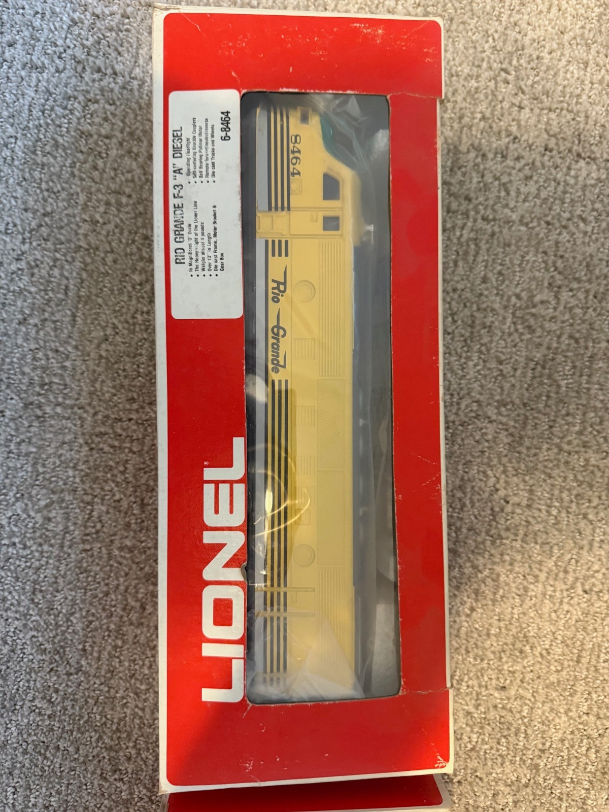 LIONEL O-GAUGE 6-8464 & 6-8465 RIO GRANDE F3 AA DIESEL LOCOMOTIVE SET IN OB