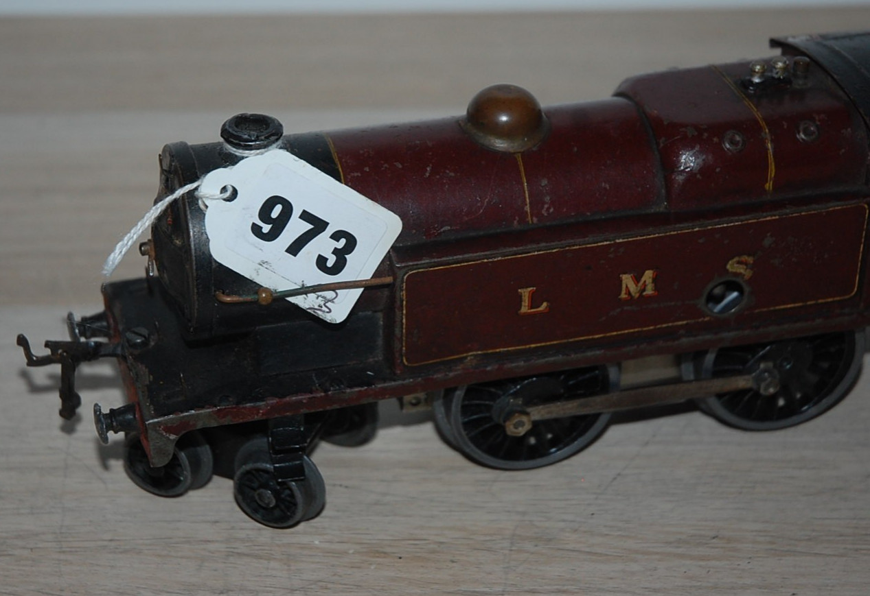 HORNBY O GAUGE CLOCKWORK No 2 SPECIAL TANK LOCOMOTIVE IN RED LMS LIVERY