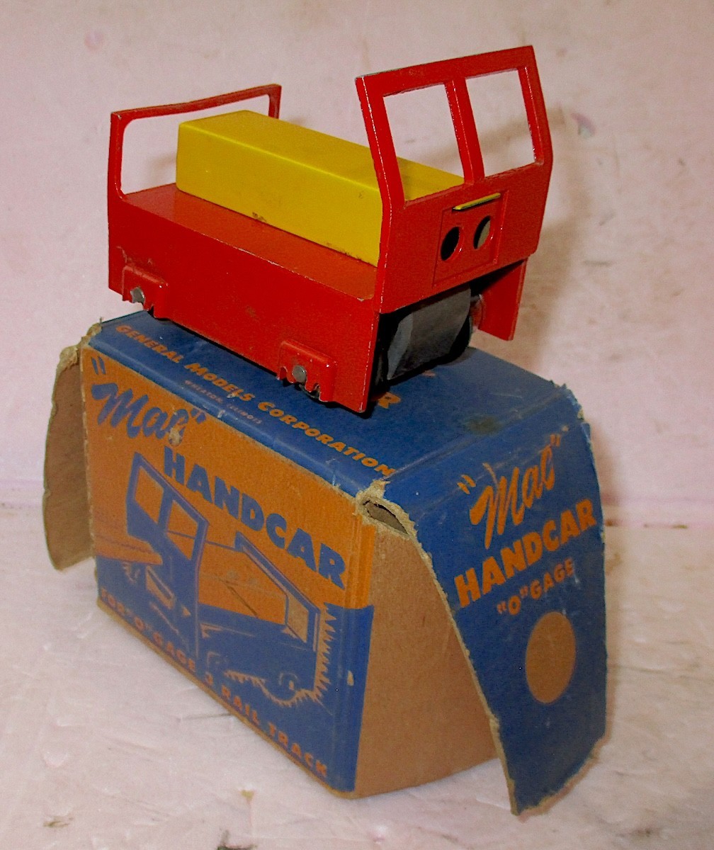 TWO General Models Corporation O-Gauge ‘Mac’ Powered Handcars: 1 is NEW IN BOX
