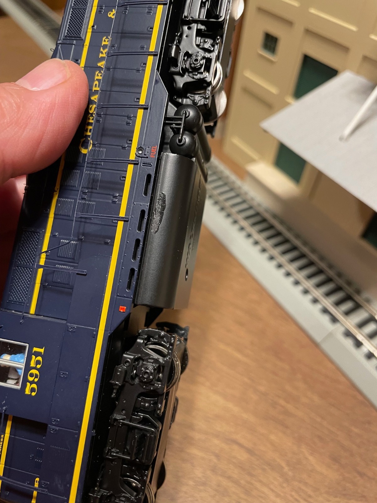 910-10494 Chesapeake & Ohio GP9 #5951 in Standard DC with detail parts added.