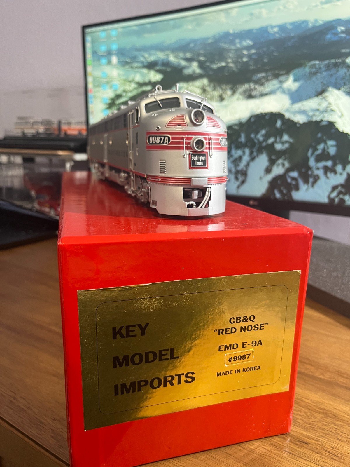 O Scale Brass Key Model Imports Last Run CB&Q EMD Red Nose E-9A #9987