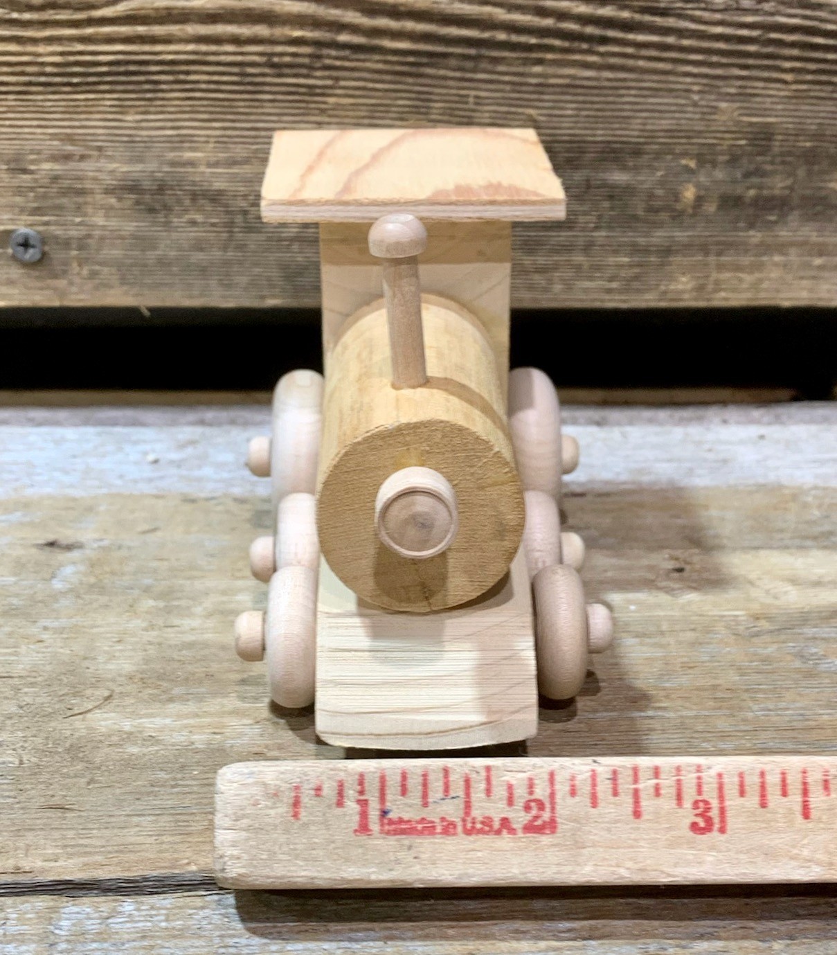 Vintage Handmade Wooden Locomotive, 5″