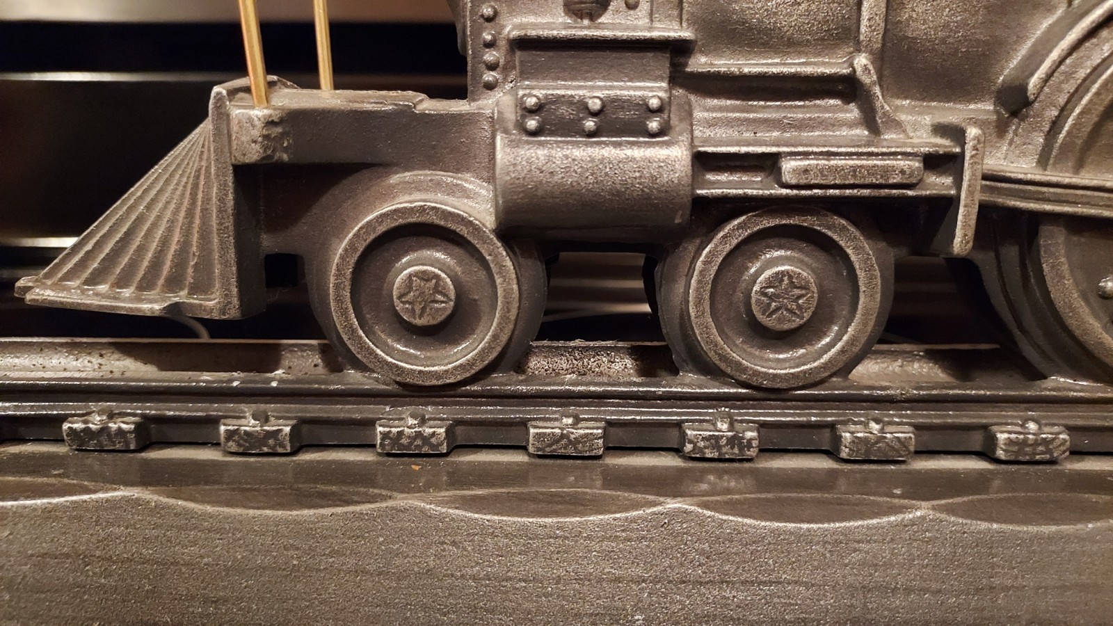 Vtg. Cast Metal Train Locomotive Railroad Mailbox Topper