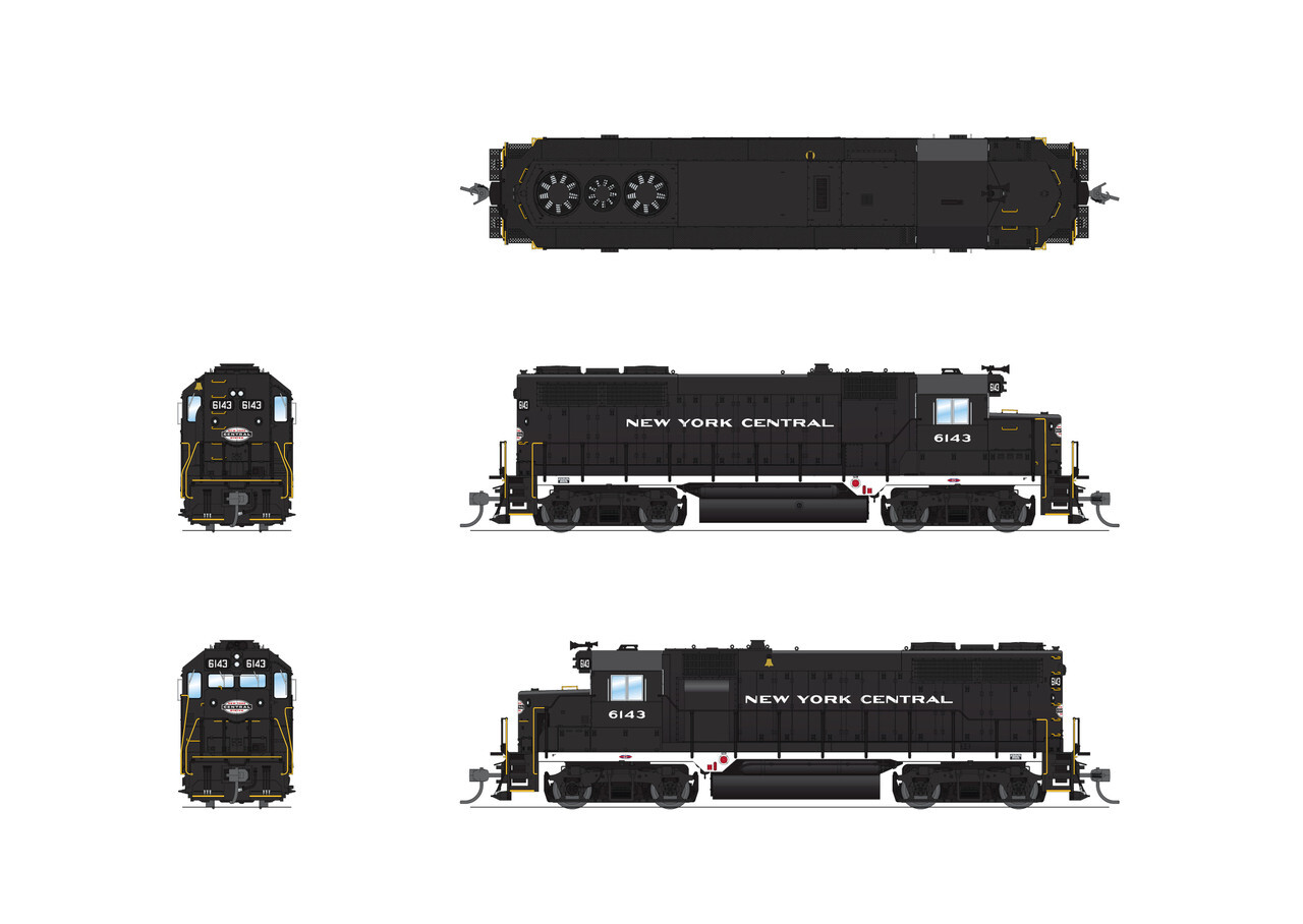 Broadway Limited 7541 HO Scale NYC EMD GP35 Black w/ White Diesel DCC #6146
