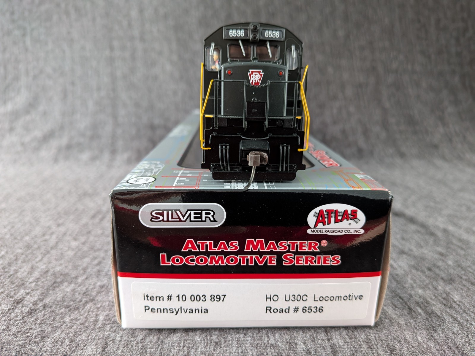 Atlas HO U30C, Pennsylvania #6536, Atlas #10 003897, Silver Series DCC Ready.