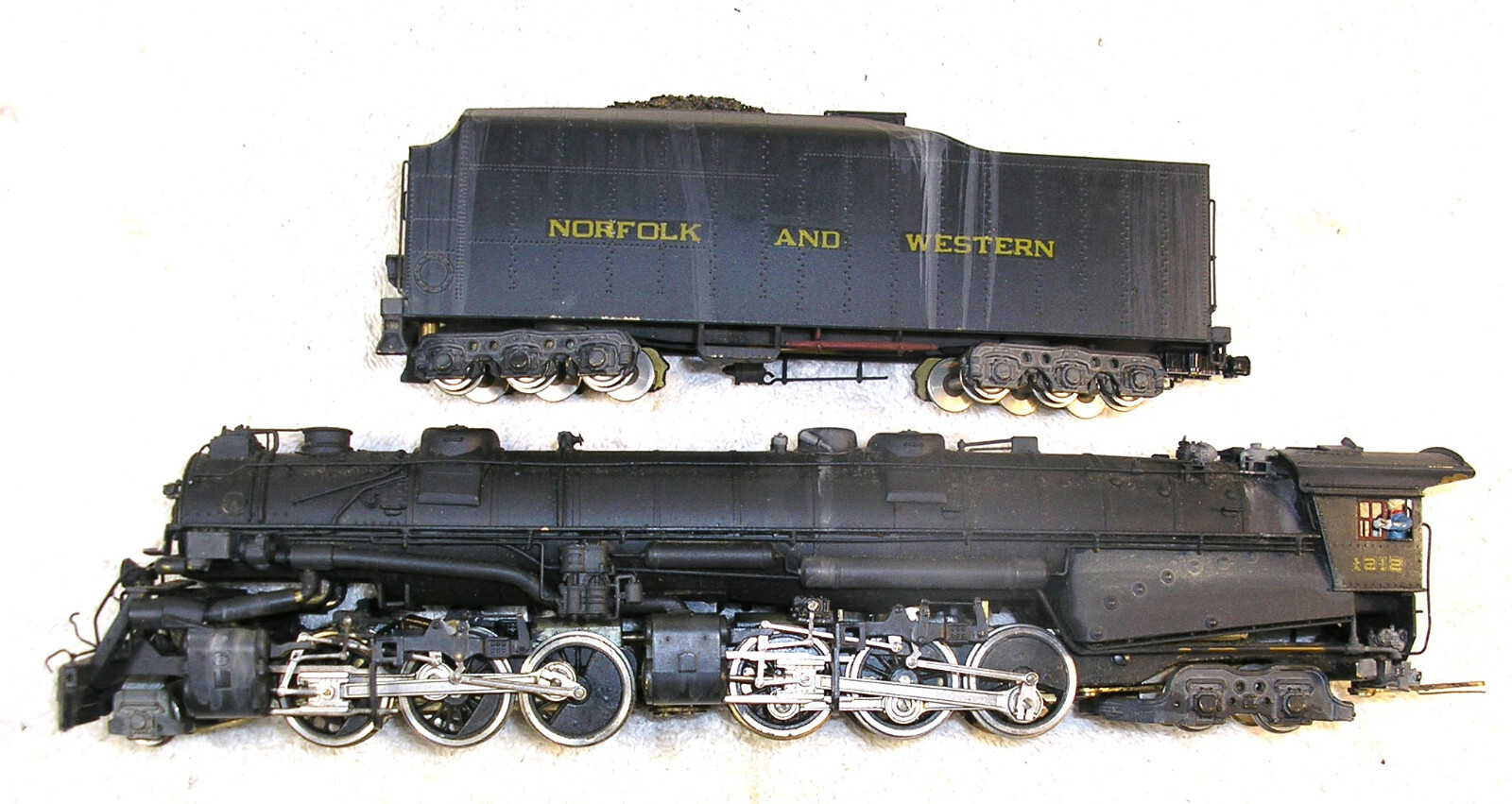 United HO Brass N&W 2-6-6-4 A Class #1212 Weathered, Pittman Motor, Runs