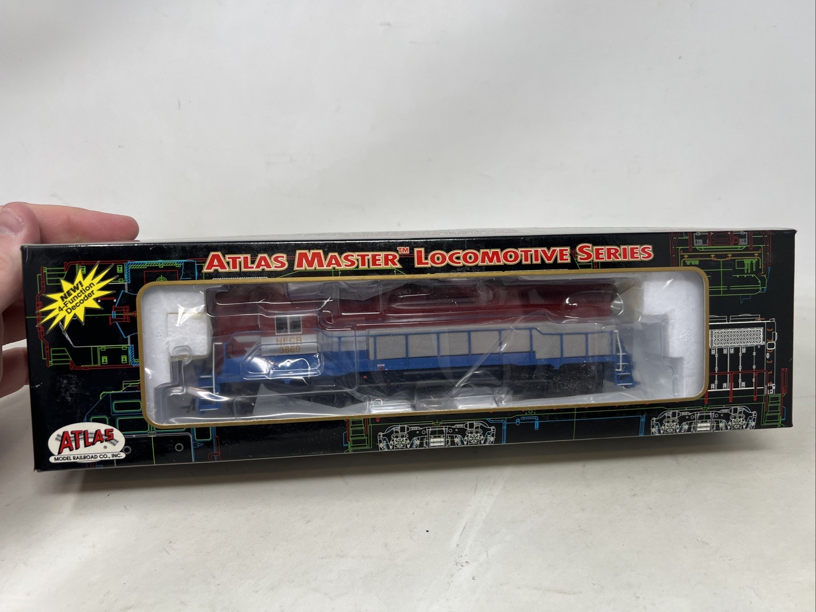 Atlas HTDH-6 HO Rail America GP-38 High Nose Diesel Locomotive #3869 w/ DCC NIB