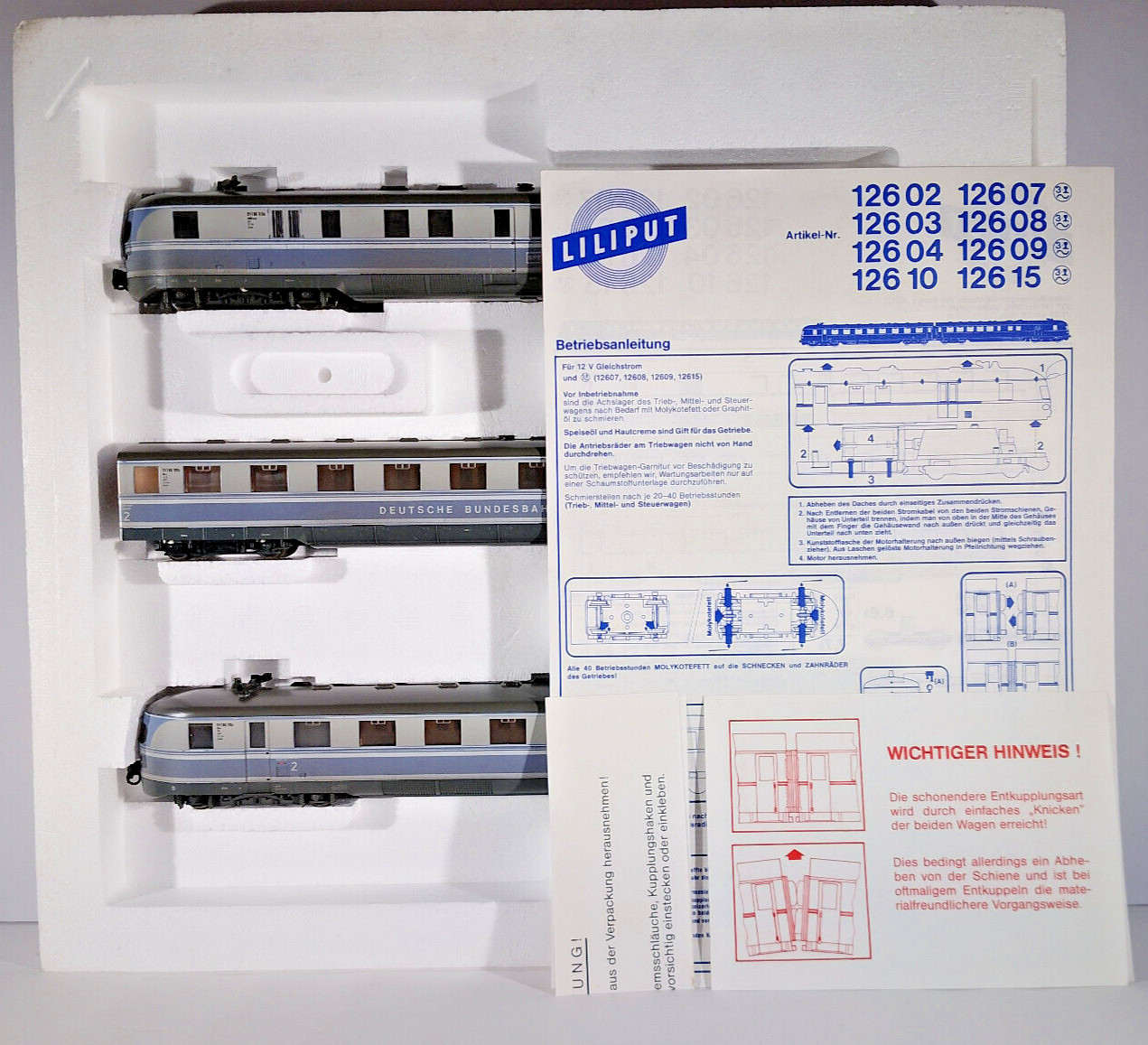 Liliput 12640 DB Unit Train SVT 06 Fctry Wthrd HO DC See description New in box