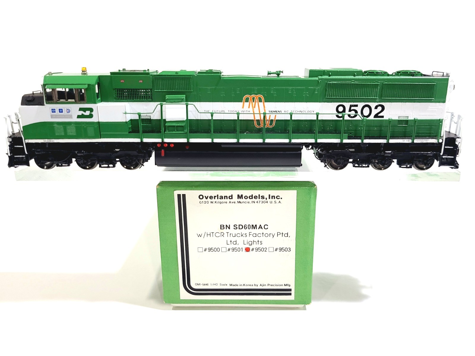 Overland OMI BN EMD SD60MAC Burlington Northern #9502 HO Brass Model #5846.1