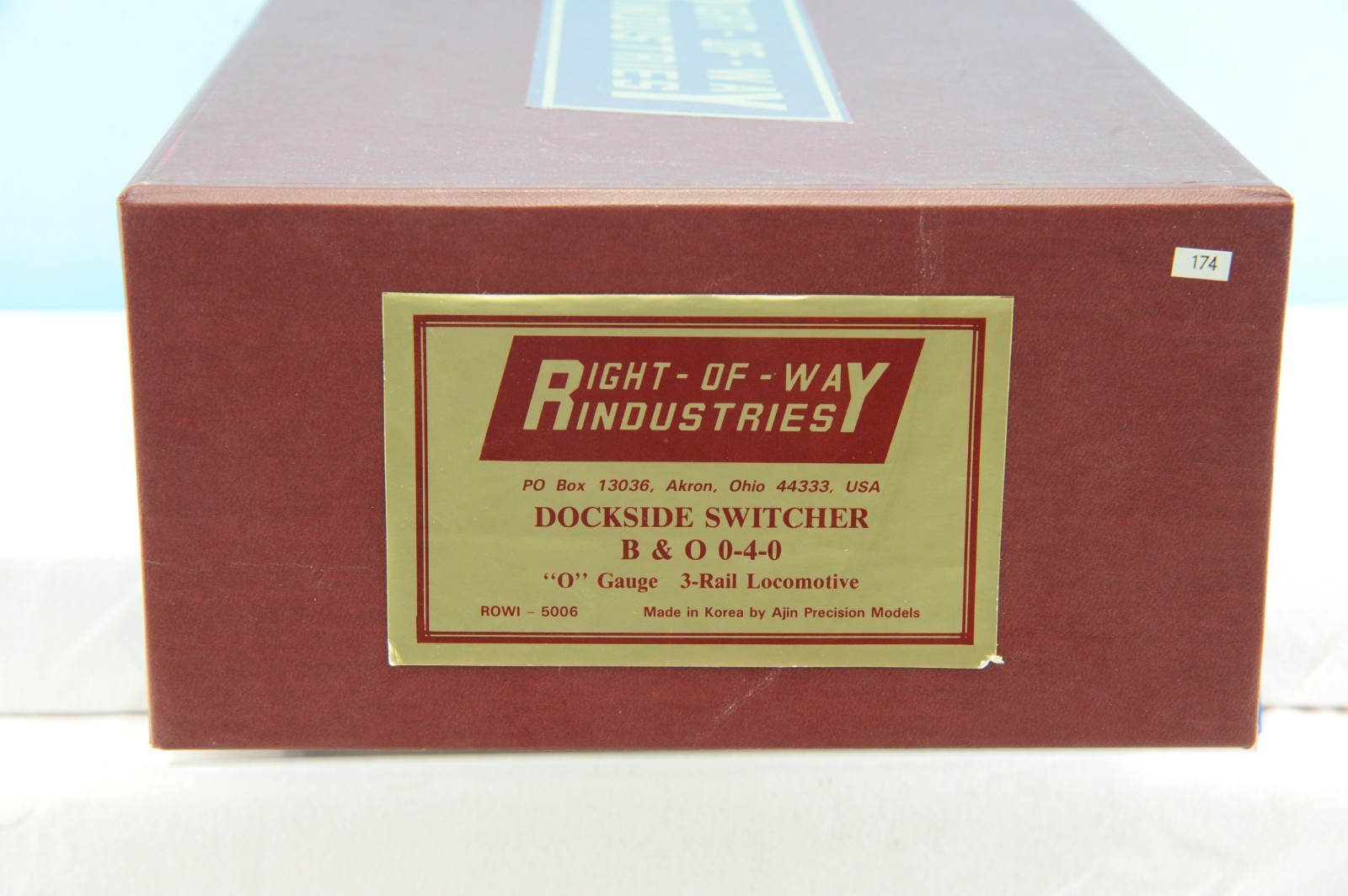 RIGHT-OF-WAY B&O BALTIMORE & OHIO 0-4-0 BRASS DOCKSIDE SWITCHER ENGINE-LNIB.
