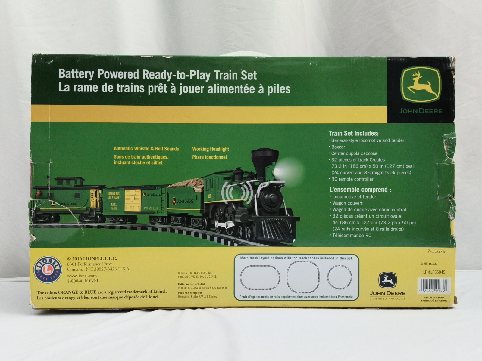 Lionel John Deere Battery Powered Ready-To-Play Train Set 2016 No Remote