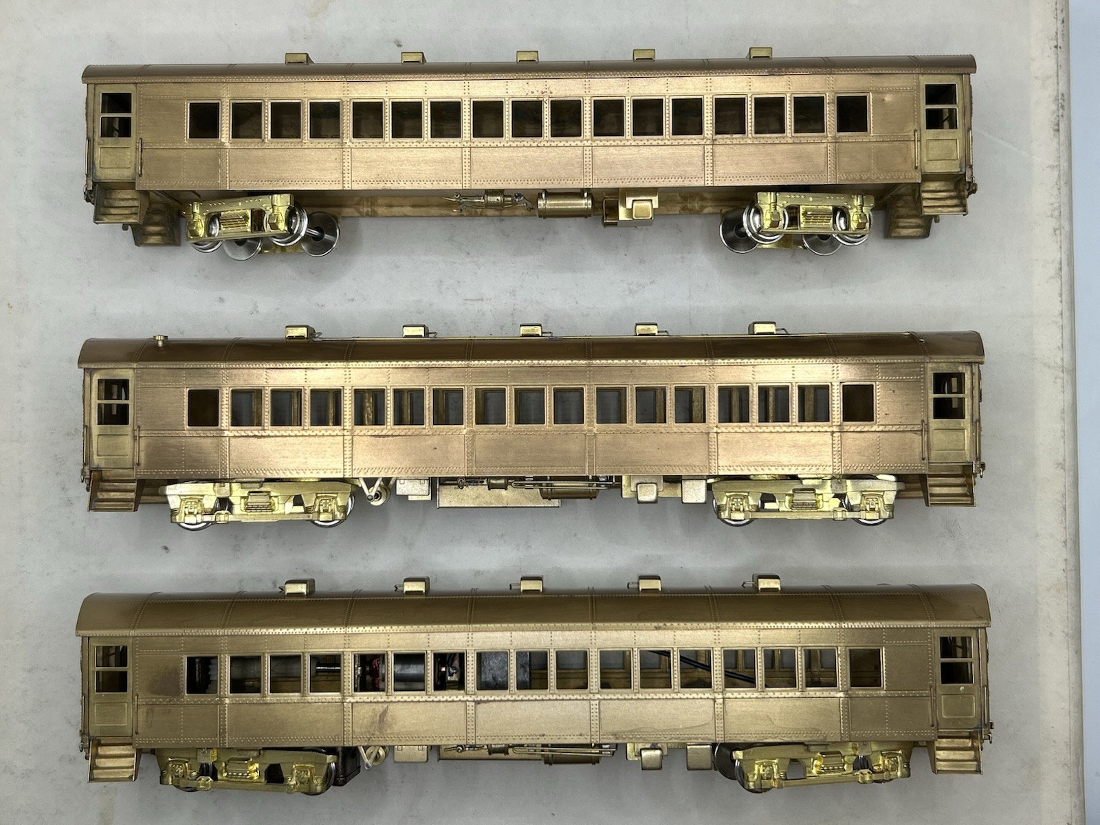 RARE HO S.SOHO & CO Brass Long Island RRR “Babylon Express” MU 3 Car Set (READ)
