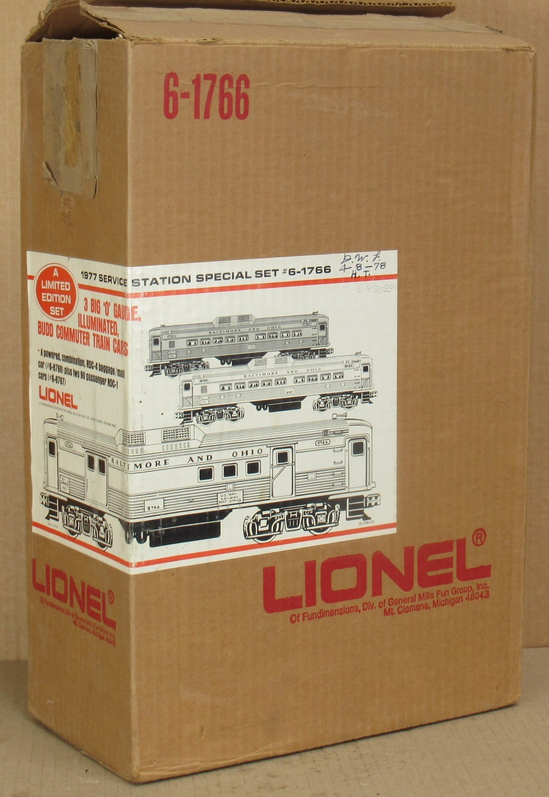 Lionel 1766 B&O RDC Budd Car Set O-Gauge NOS *