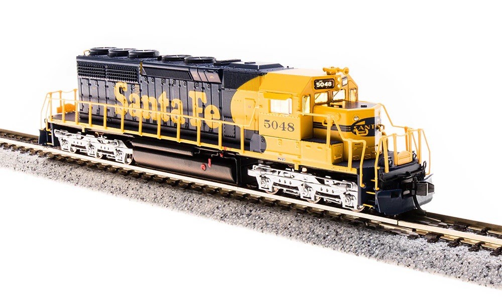 BROADWAY LIMITED EMD SD40-2, ATSF #5048, Santa Fe Yellow Bonnet, Sound, DCC, N