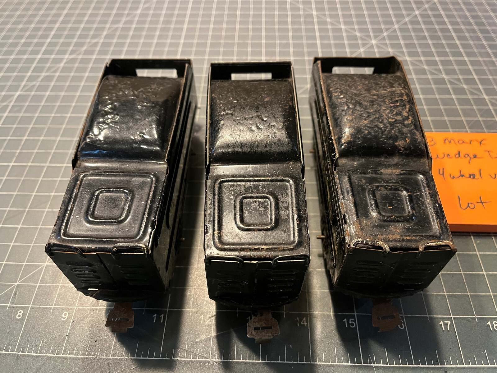 Marx Train THREE (3) MARLINES METAL 951 NYC WEDGE TENDER Tin Litho LOT B