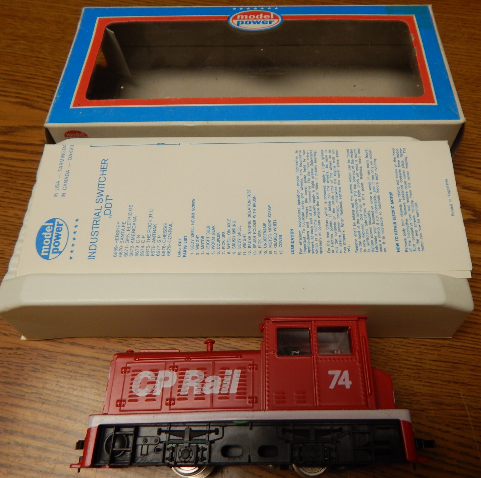 MODEL POWER 6674 CP RAIL SWITCHER LOCOMOTIVE USED VERY LITTLE IN BOX LQQK