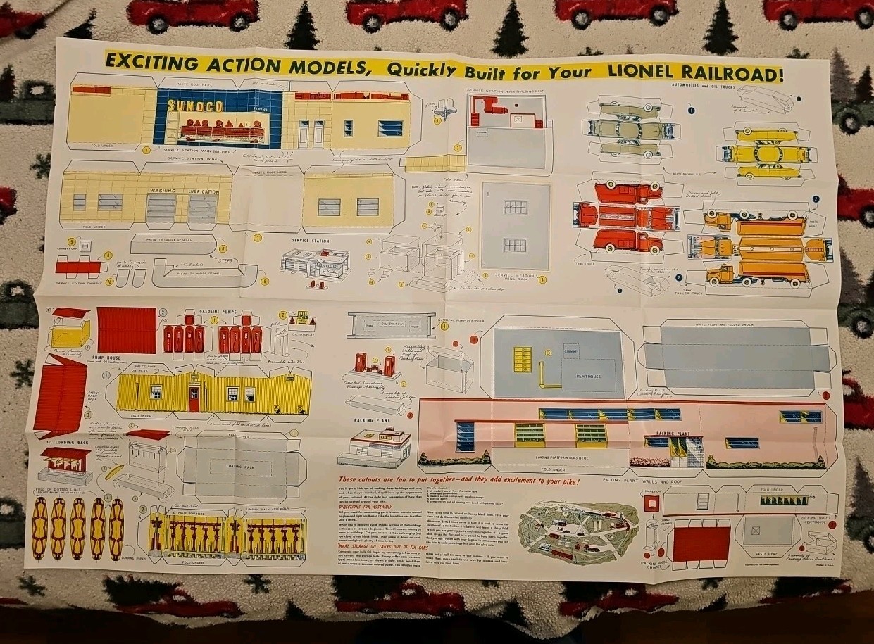 VINTAGE 1952 LIONEL TRAIN RAILROAD EXCITING ACTION MODELS 28X42