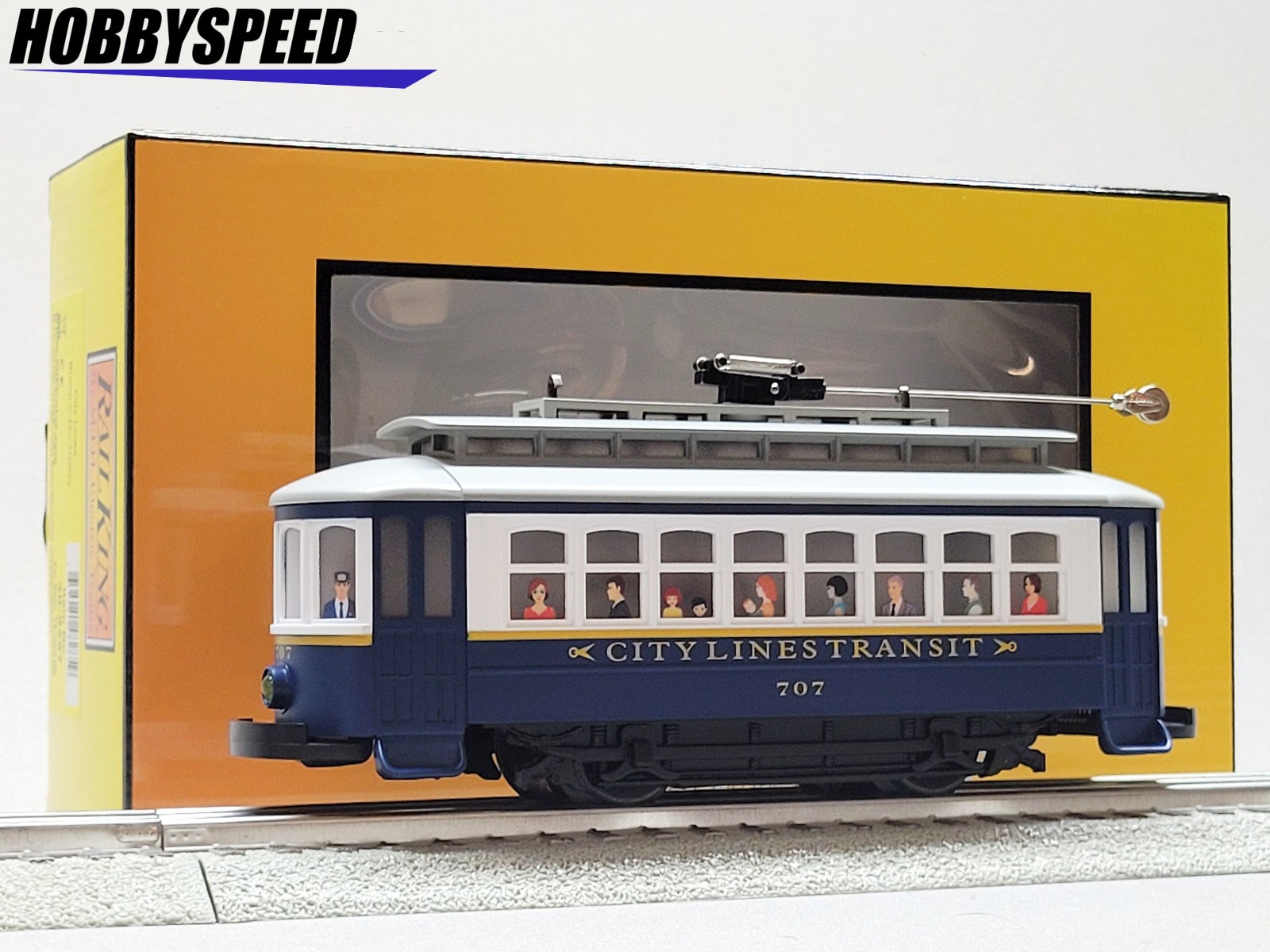 MTH RAILKING CITY LINES TRANSIT BUMP N GO TROLLEY O GAUGE street car 30-5257 NEW