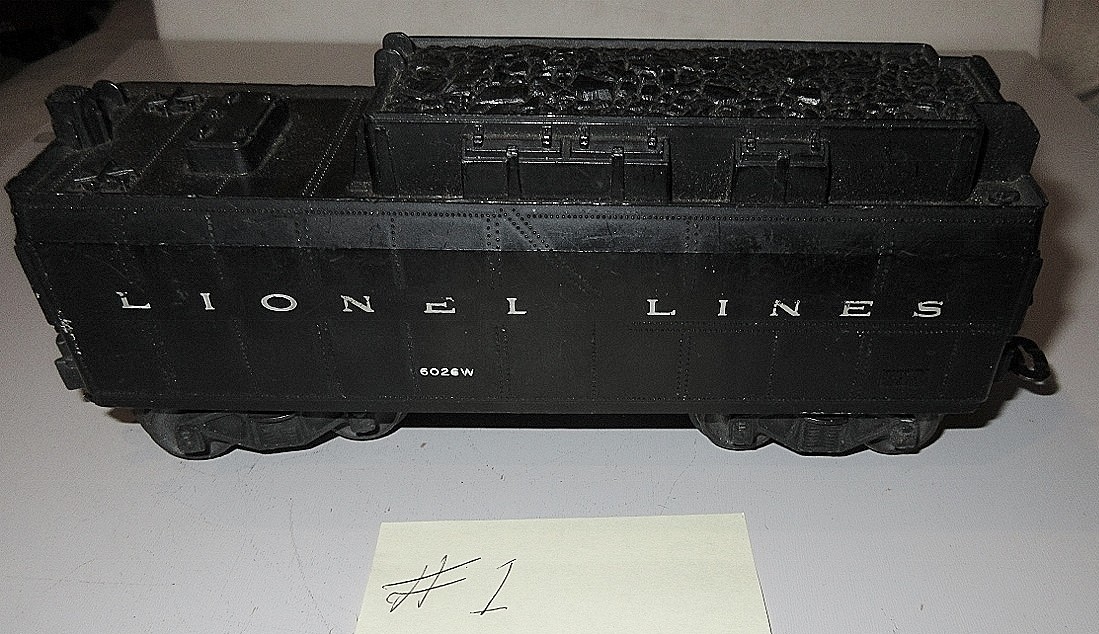 LIONEL $6026 LIONEL LINES TENDER W/#S HEAT STAMPED ON SIDE 602W #1