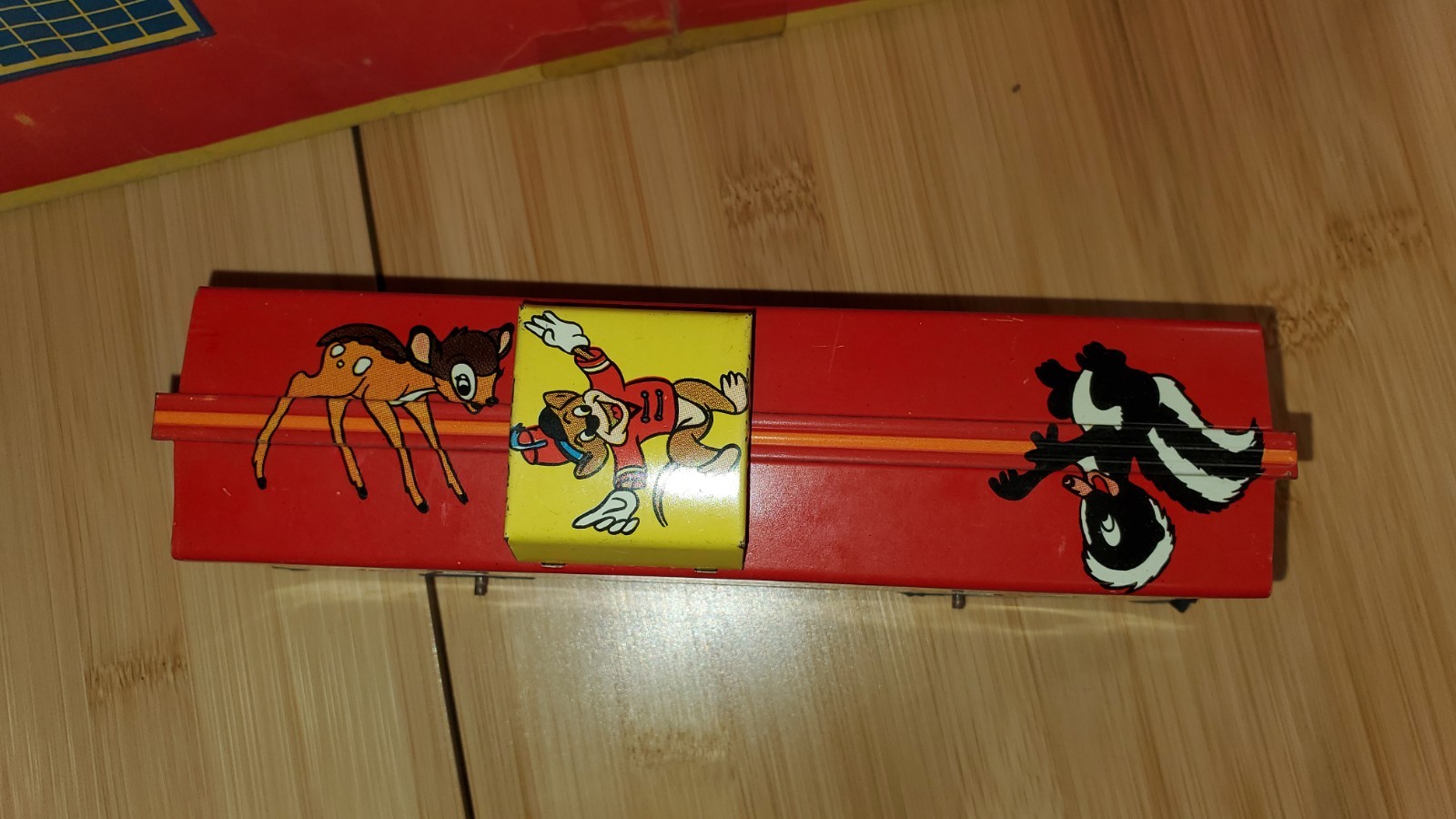 + Marx Walt Disney’s Mickey Mouse Meteor Mechanical Locomotive 4 Car Freight Set