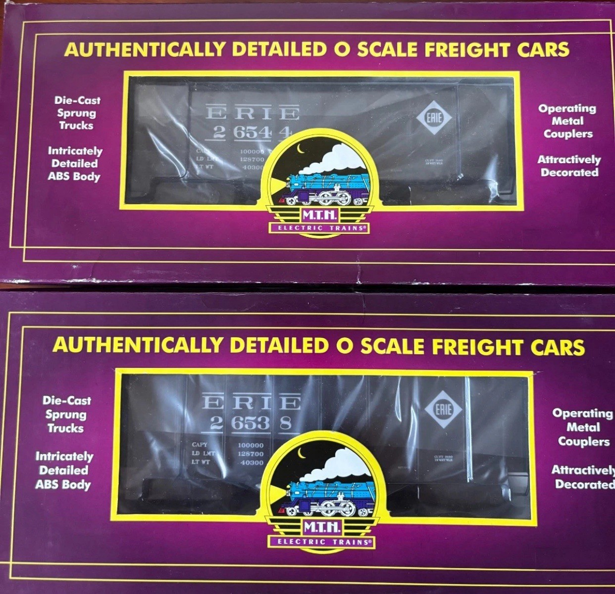 MTH PREMIER ERIE “ANGUS” 0-8-8-0 STEAM ENGINE FREIGHT SET PS3 20-3442-1 O SCALE