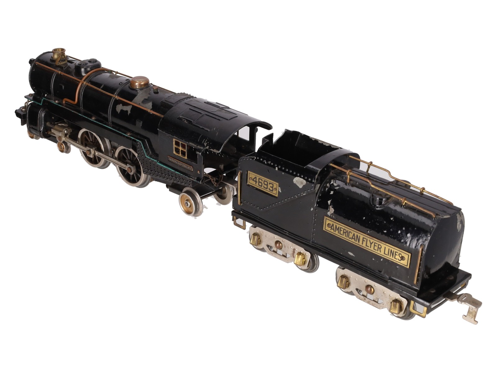 American Flyer 4693 Vintage Std Gauge 4-4-2 Diecast Steam Locomotive w/ Tender
