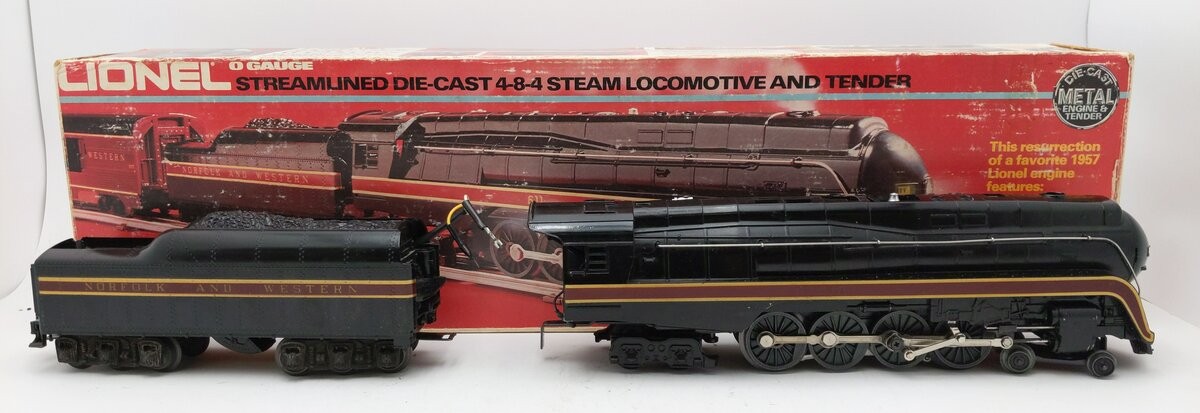 Lionel 6-8100 O Gauge Norfolk & Western 4-8-4 Steam Locomotive & Tender #611 EX